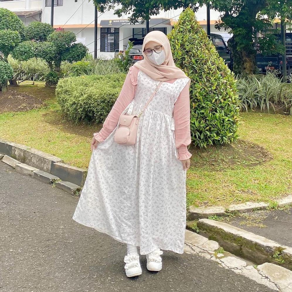 Discount Himari Midi Dress | Dress Midi Korea | Overall Korean Style | Sloopy Motif Bunga / Overall 