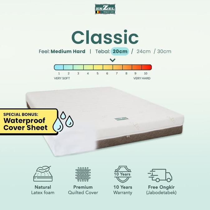 ENZEL Classic - Kasur Full Latex - Medium Hard - 20 cm