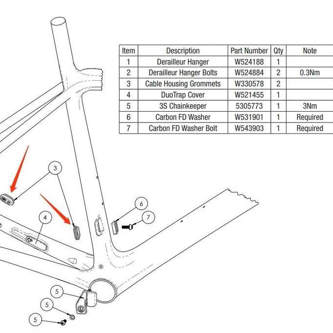 cleoncuan / Trek Frame Part Internal Housing Grommet - Rubber Stopper Brake Hose Rear Frame Roadbike