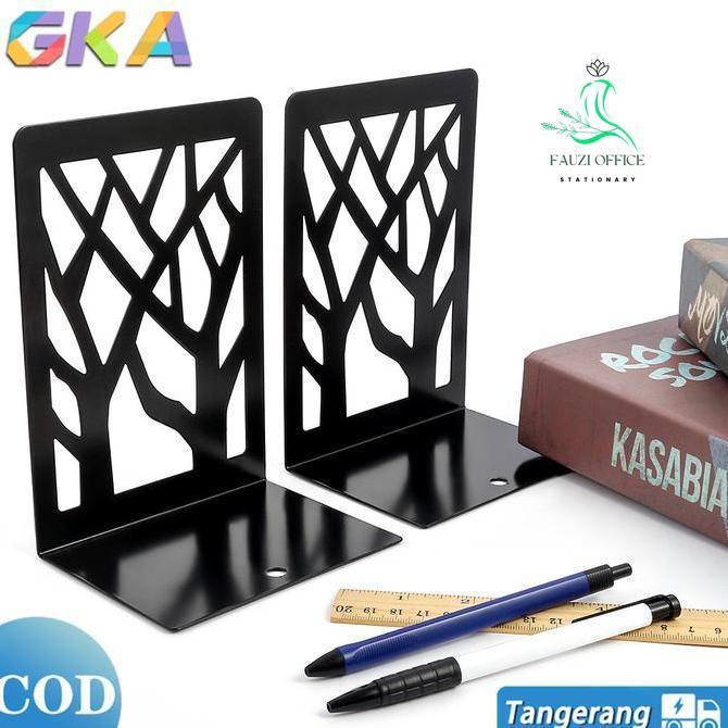Penyangga Buku Besi-Stand Book-Pembatas Buku Besi-Metal Bookstand