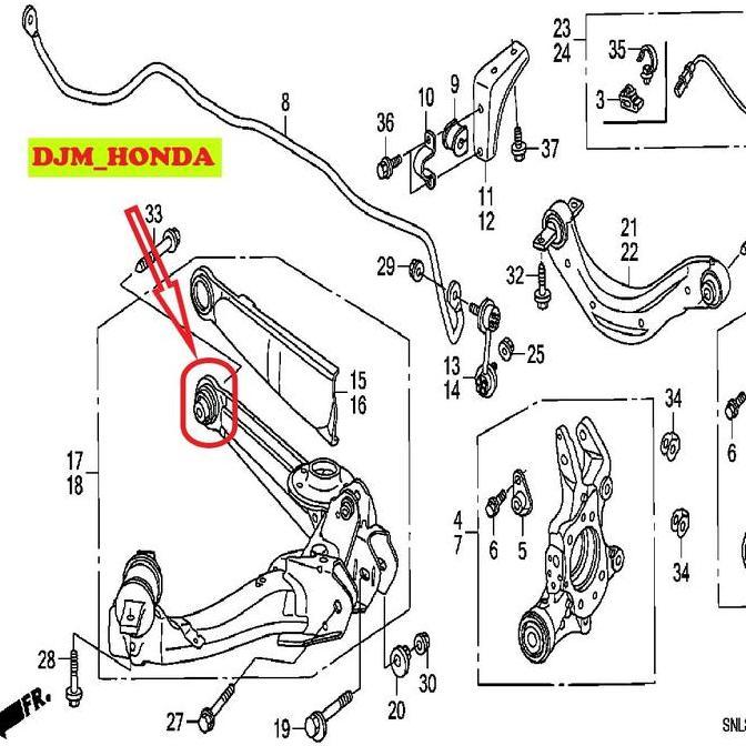 Bos Bushing Sayap Arm Belakang Honda Odyssey Rb Rb1 Rb3