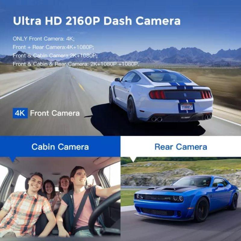 Azdome M550 / M550 Pro 4K 3 Camera Dashcam Wi-Fi Gps Kamera Mobil