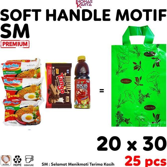 Savexz- Plastik Hajatan 20X25 20X30 25X30 Motif Selamat Menikmati Terima Kasih Isi 25 Kantong Softha