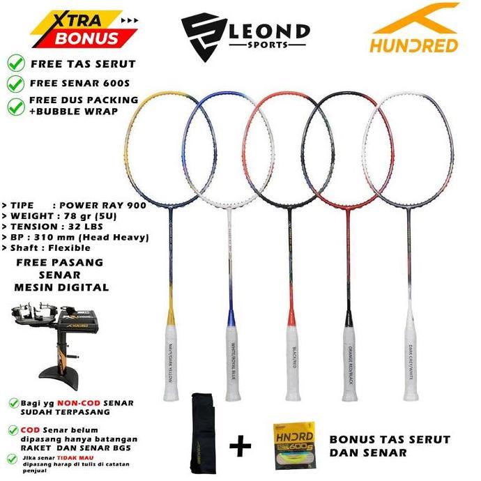Raket Badminton Hundred Trex 800 Dan Raket Hundred Power Ray 900 Original