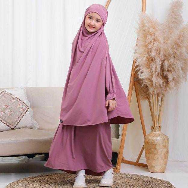 terbaru gamis anak perempuan jersey muslim 3-13 tahun & dress jubah abaya pakaian ngaji manasik haji