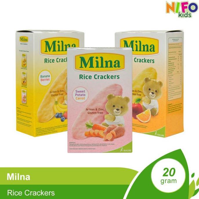 Milna Rice Cracker Biskuit Makanan Bayi / Snack Bayi 7 Bulan+
