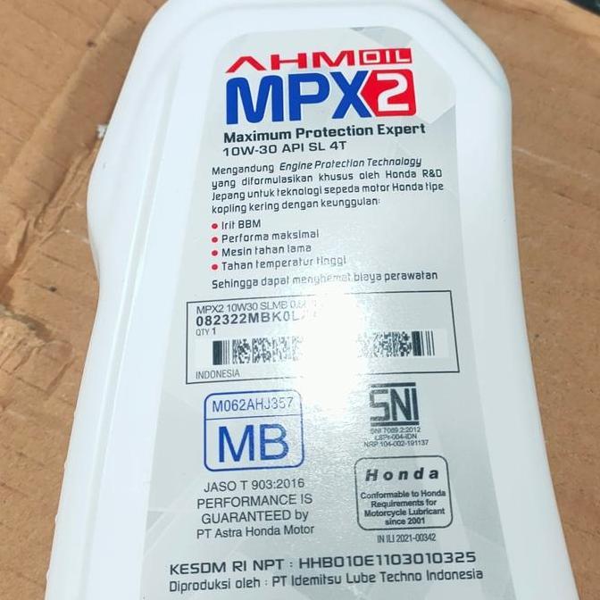 oli mpx2 matic all honda beat vario scoopy adv pcx original