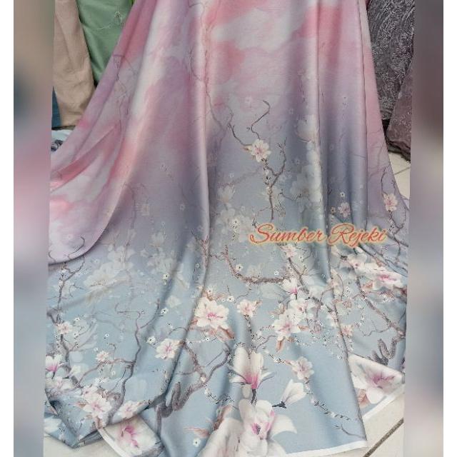 Kain Sutra Asli Motif Banyak Warna 1.5M Lebar