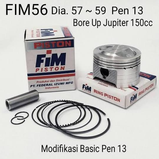 NEW Piston FIM Yamaha Jupiter Z Vega R Bore Up 150cc Pin13 Fim56