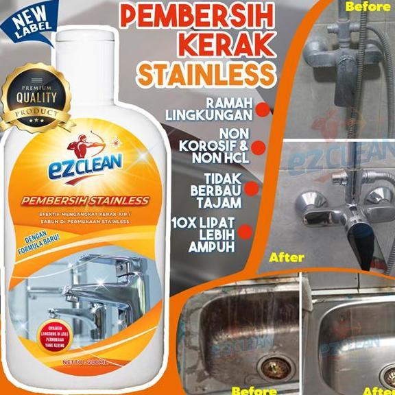 EZCLEAN PEMBERSIH STAINLESS KRAN SHOWER SINK WASTAFEL STAINLES CLEANER Super Ampuh Menghilangkan Ker
