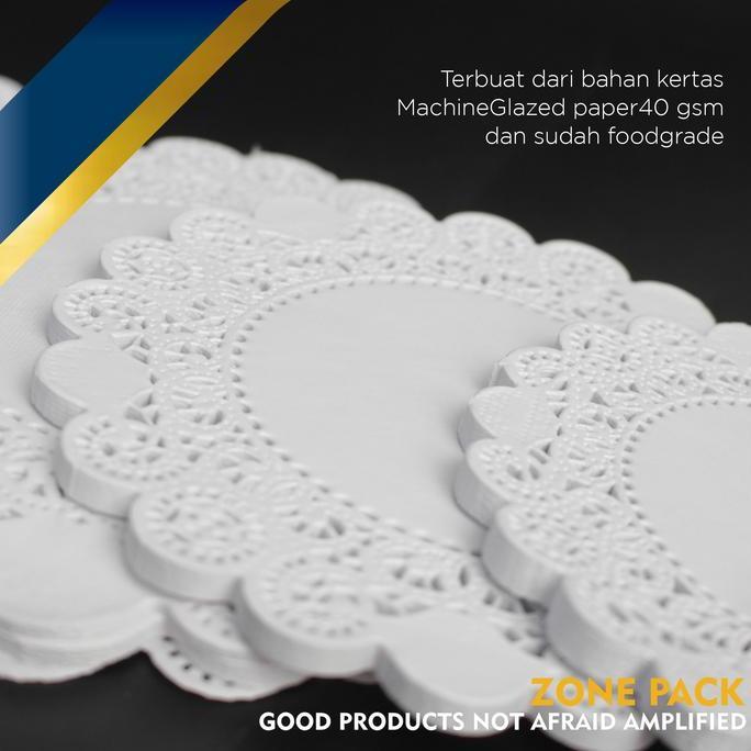 [ISI 250 PCS] GRADE Doilies Paper Round Kertas Tatakan Toples  | Kertas Renda Alas Kue Roti Putih| K