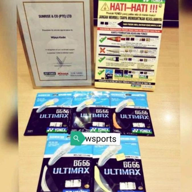Original Senar Badminton Bg 66 Bg66 Ultimax Raket
