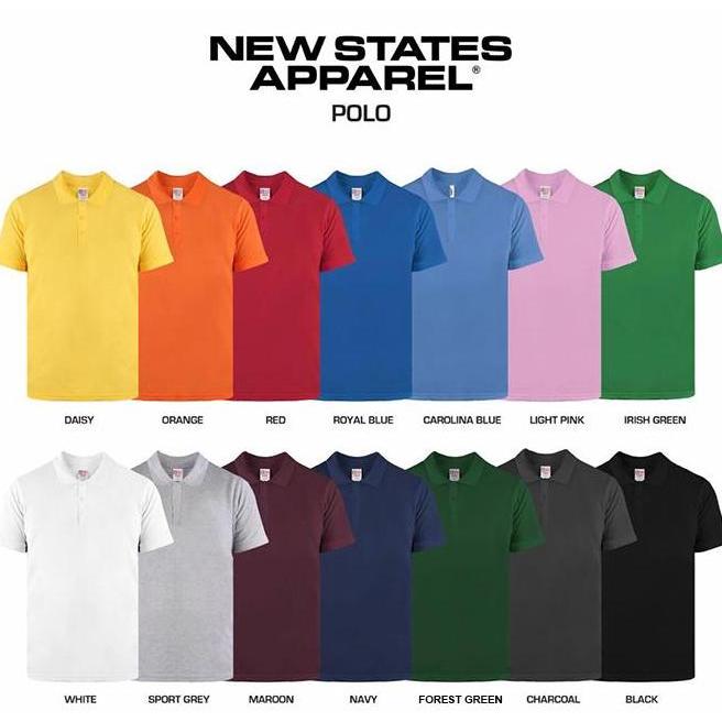Polo Shirt New States Apparel Nsa Cotton Polo Shirt 8100