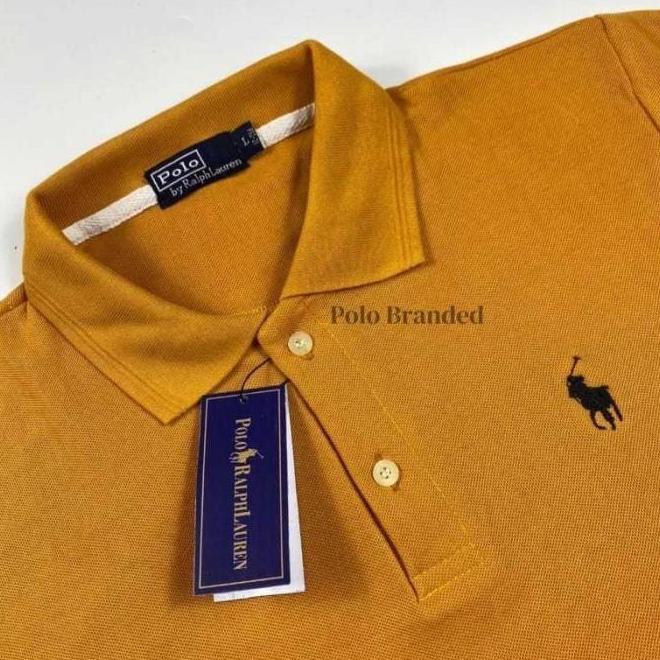 Kaos Kerah Polo Shirt Polos Pria Baju Kaos Polo Kerah Yellow Kuning Mustard Jumbo Ukuran Xxl 2Xl Xxx