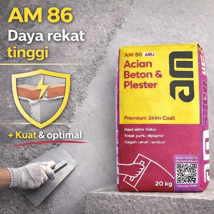 Promo Am 86 Premium Skimcoat Acian Di Atas Beton & Plester Mortar Instan Acian 40 Kg Cod