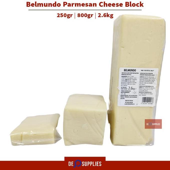 Belmundo Parmesan Keju Block 250gr - Parmesan Cheese Block Halal Pasta