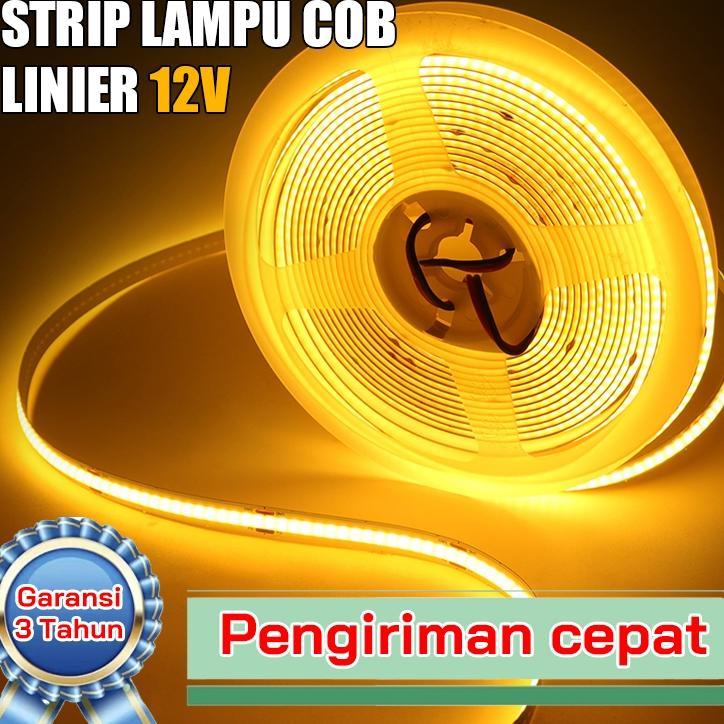 Lampu Strip Cob 12V/24V Cahaya Kepadatan Tinggi 5 Meter/10Meter Lampu Led Lem Perekat Sendiri