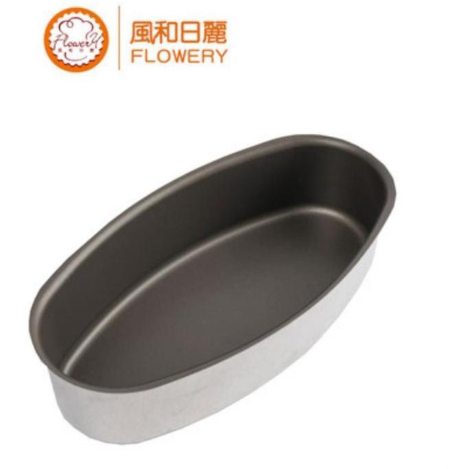 Loyang Japanese Cheesecake Anti Lengket - Oval JCC Mould Non-Stick Flowery