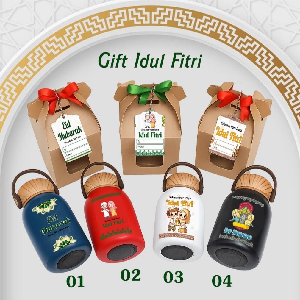 Paket Souvenir Lebaran / Termos Mini Lebaran / Paket Termos Mini Jamur Lebaran Box Coklat /  / Souve