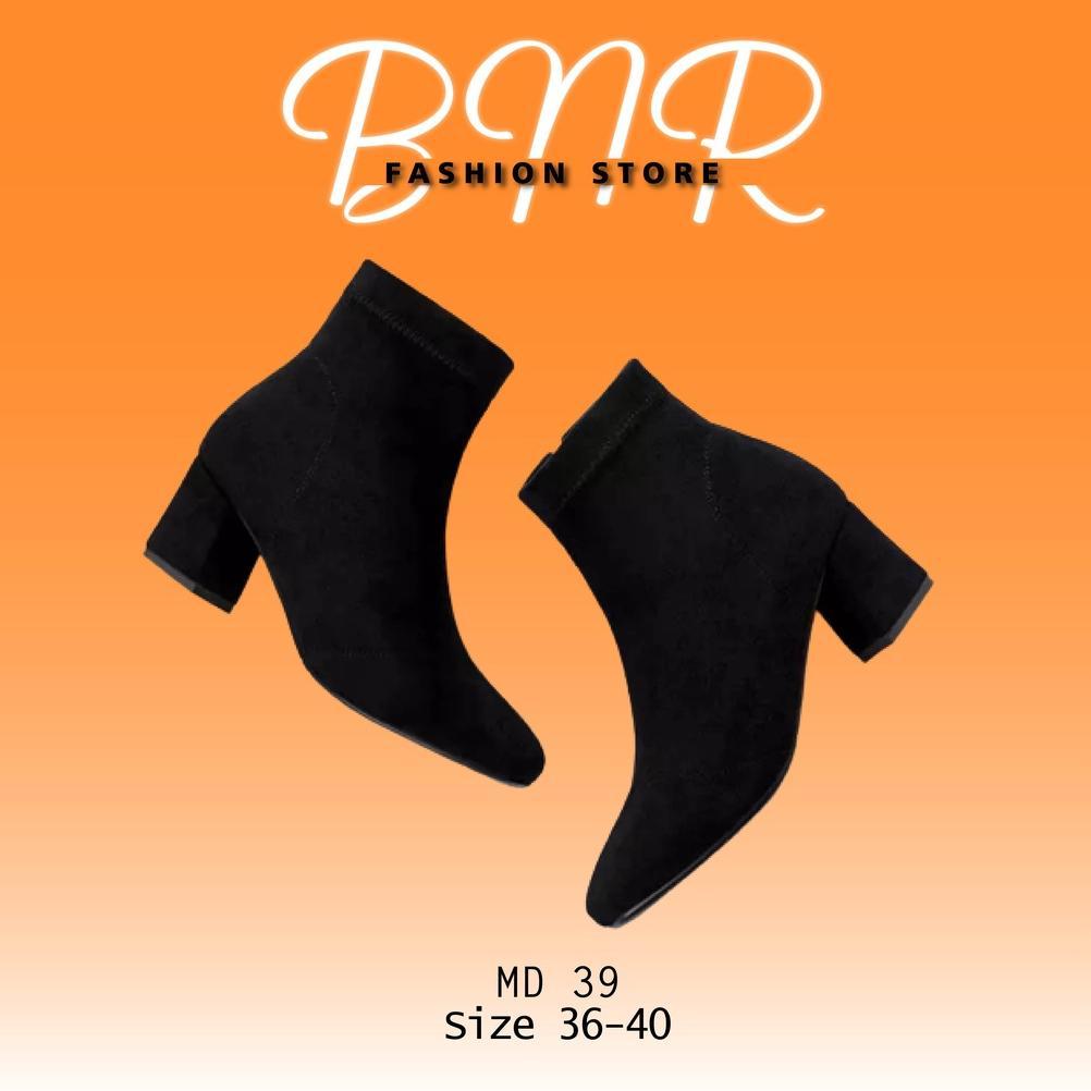 GARANSI Sepatu Boots Wanita Hak Tebal Sepatu Boots Kerja Wanita Hak Tinggi  sepatu Boots Kulit Wanit