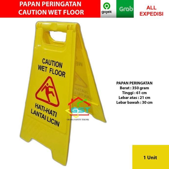 papan peringatan lantai licin/caution wet floor