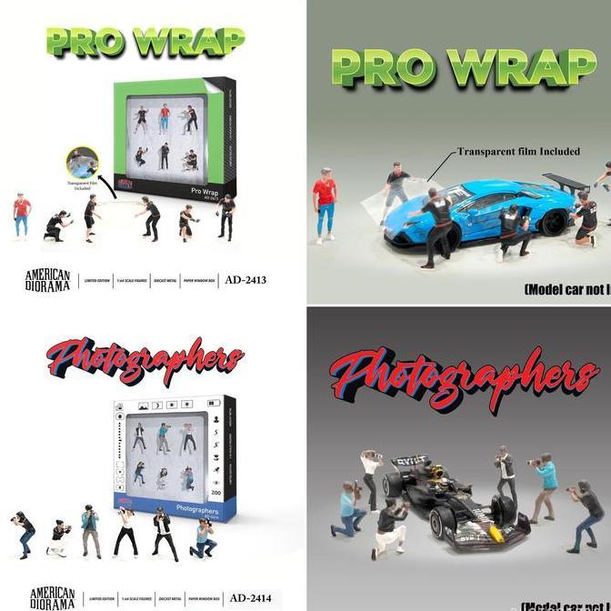 AD-2413 American Diorama Pro Wrap - AD-2414 American Diorama Photographers Diecast Diorama Figure