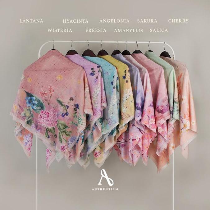 Grosir Authentism - Nura Series Exclusive Printed Scarf Kerudung Segi Empat Ultrafine Voal  Square  