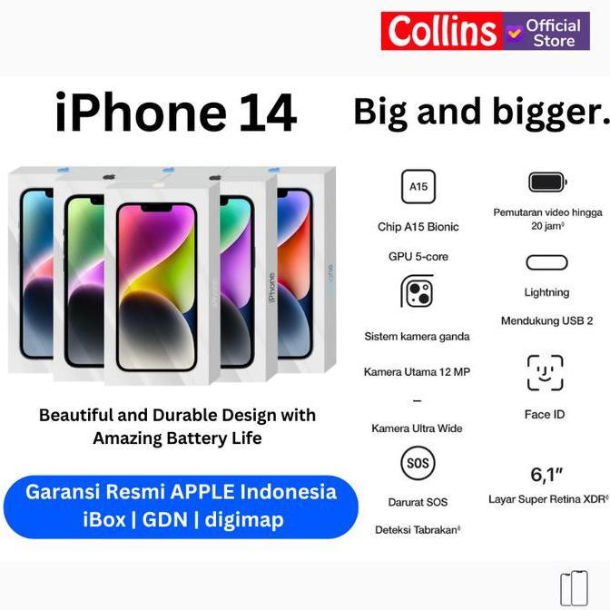 Comunicazione- Apple Iphone 14 128Gb A15 Bionic Cpu 6C / Gpu 5C 6Gb Ram Resmi Di Ibox Gdn