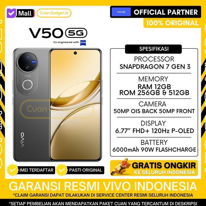 Comunicazione- Vivo V50 5G 12/512 Vivo V 50 5G 12/256 Vivov50 5G 12/512 Garansi Resmi Indonesia