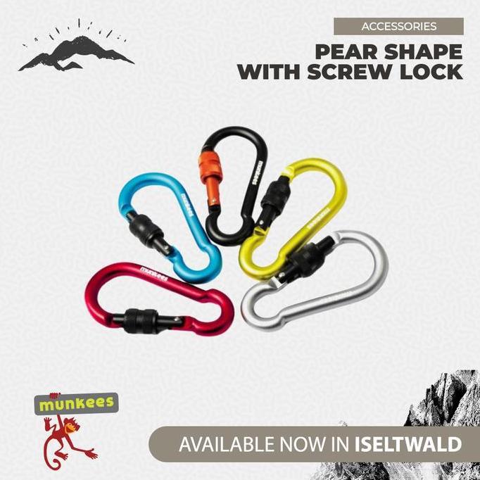 Carabiner Munkees Pear Shape With Screw Lock 8cm - 3249