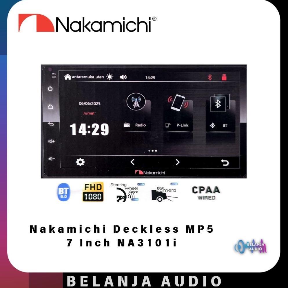 Double Din Deckless Nakamichi Android auto Car Play MP5 7 inch