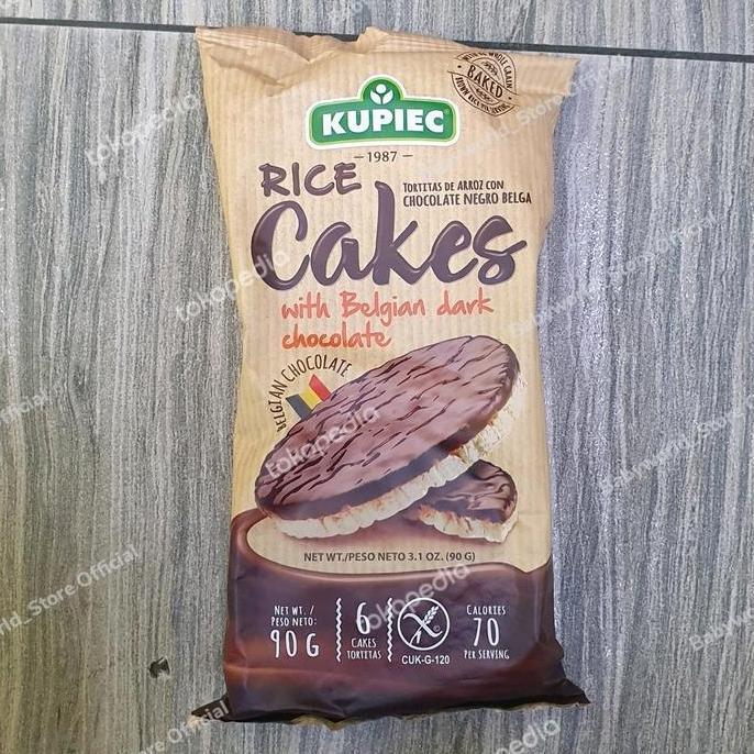 Kupiec Rice cake with Belgian dark chocolate coklat IMPORT 90gr