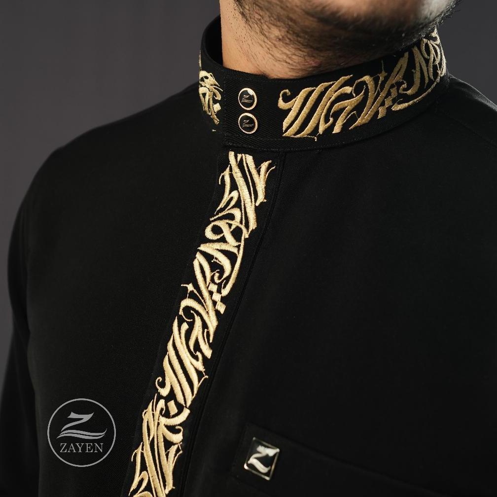 hot jubah slimfit pria gamis pria bordir slimfit jubah zayen hitam  jubah pria muslim jubba model te