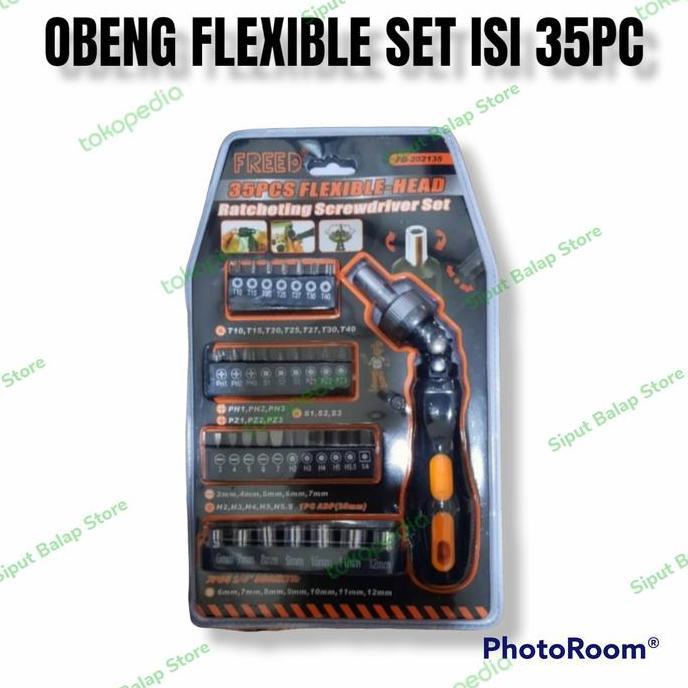 OBENG RACHET SCREWDRIVER KEPALA FLEXIBLE SET 35PC IN 1