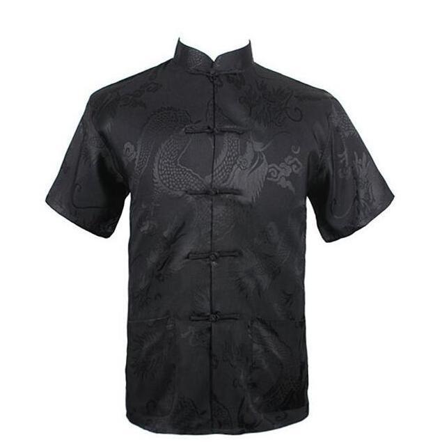 PROMO... Cheongsam Atasan Lengan Pendek Pria Khusus Hitam