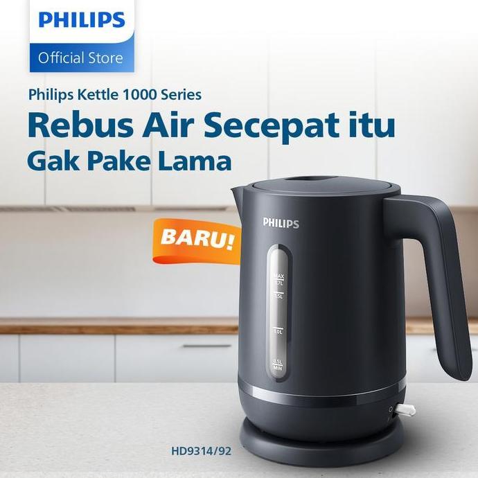Philips Kettle Teko Listrik HD9314/92 Hitam - Philips Teko Pemanas Air Listrik 1.7 Liter - Philips T
