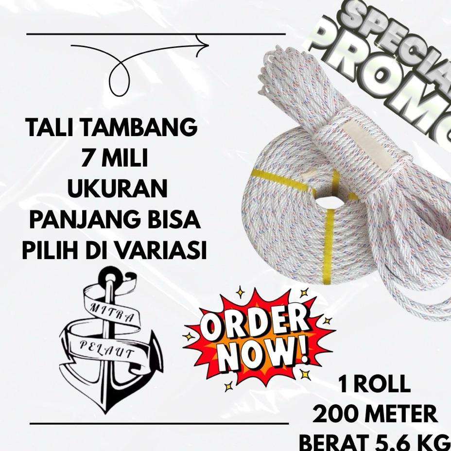 Tali Tambang Plastik 7Mm 1 Roll / Tali Tambang Ppd 7Mm / Tambang 7Mm