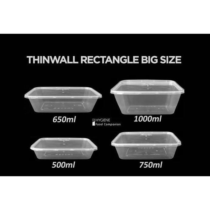 Thin Wall 1000 ml / KOTAK MAKAN PLASTIK 1000 ML THINWALL GROSIR