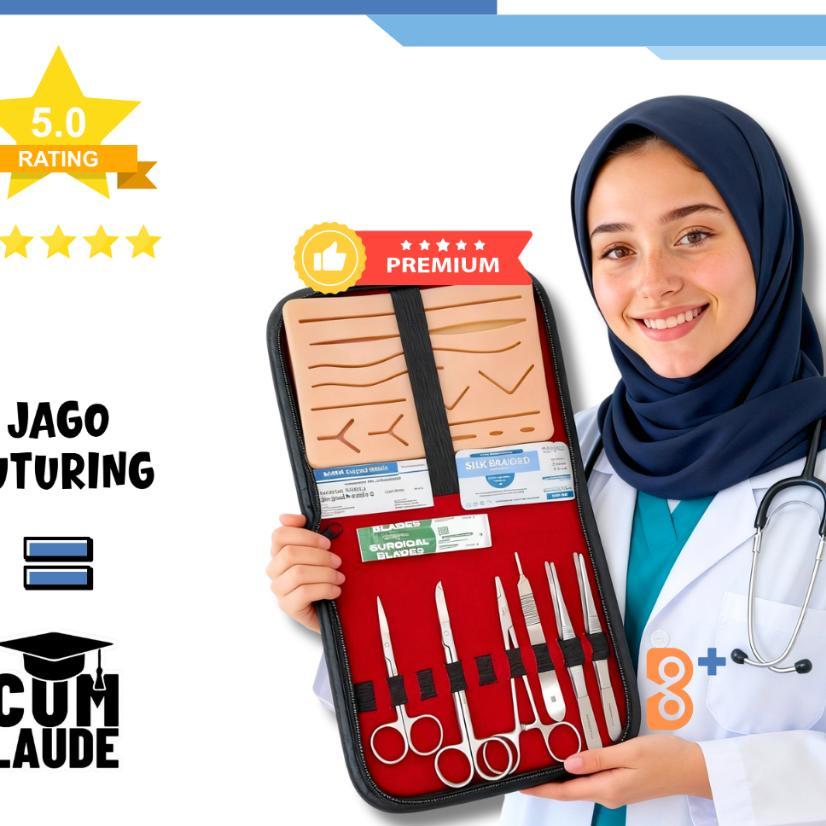 Hecting Kit / Hecting Set Kit Minor Kit Suturing Kit Hecting Pad Alat Praktikum Jahit Bedah