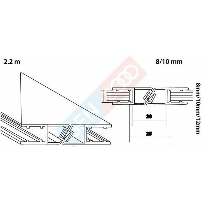 Magnetic Glass Clip Seal Pintu Kaca Sliding Klip Seal Magnet Shower