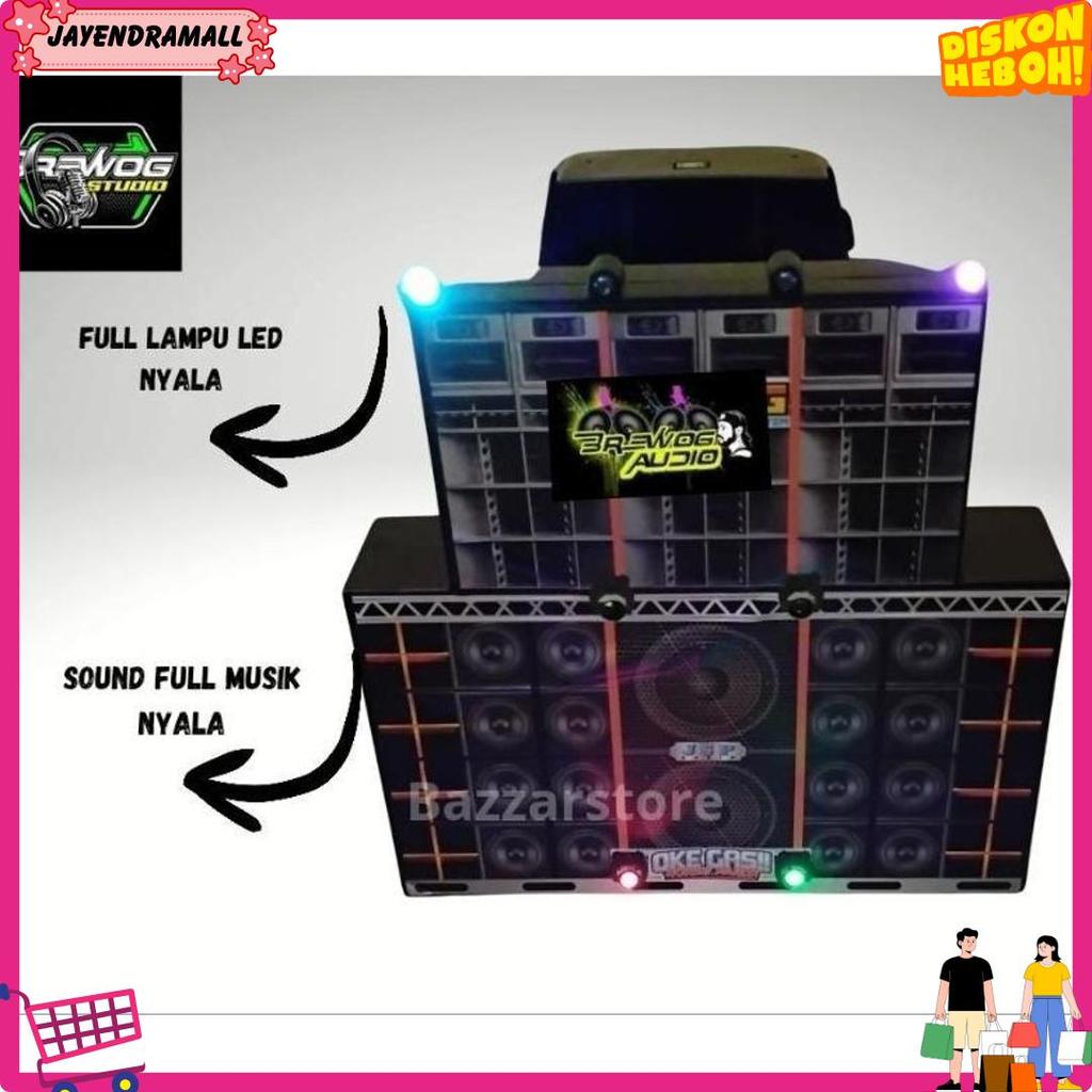 Ukuran Besar - Mainan Mobil L300+Miniatur Sound Horeg, Mainan Mobil L300 Full Musik Dan Lampu, Mobil