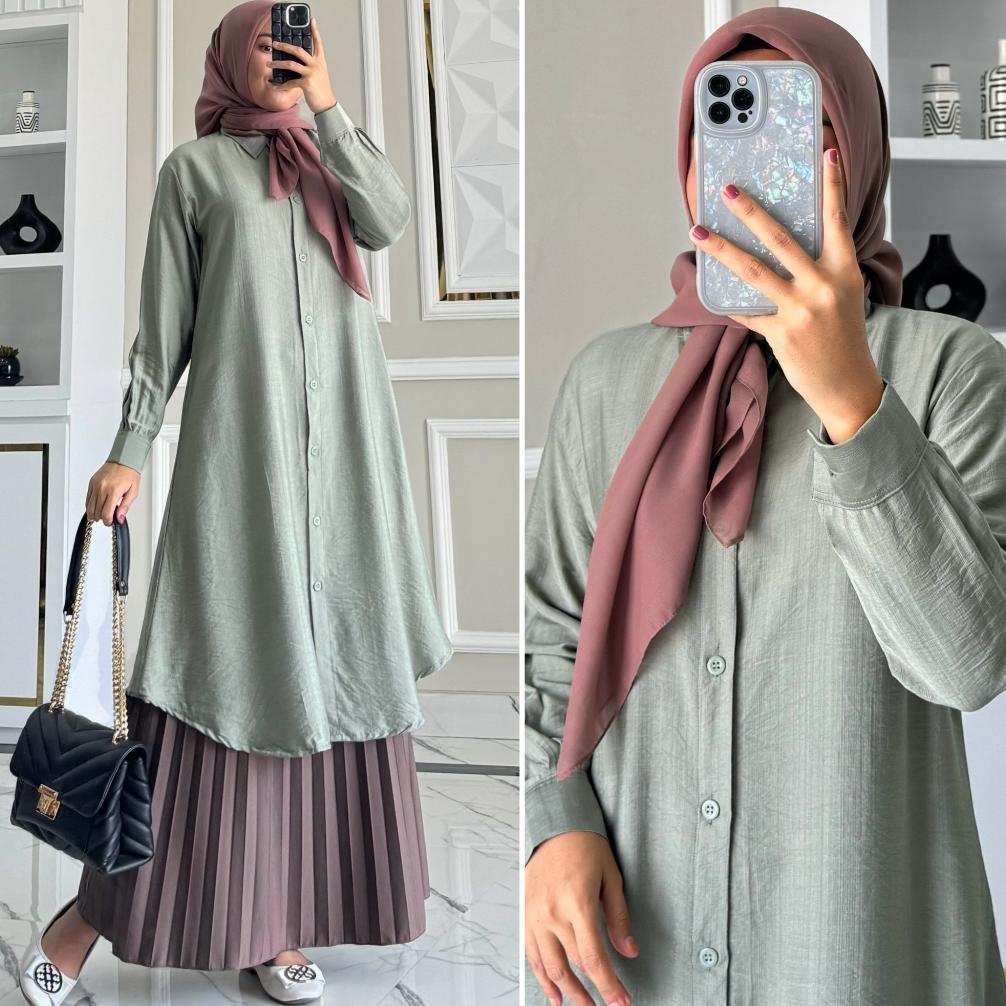 ORIGINAL NARAYA TUNIK BY ZALFA OUTFIT / BAJU ATASAN WANITA MUSLIM TUNIK KERJA KULIAH PANJANG POLOS P
