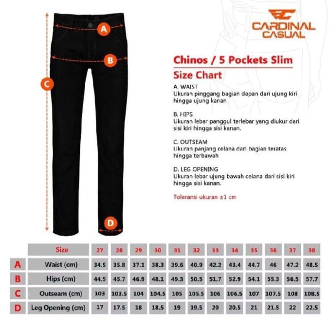 CELANA CHINOS CARDINAL CASUAL SLIMFIT TERBARU WARNA CREAM