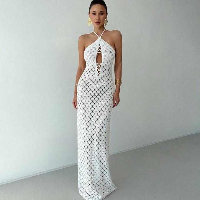 Santorini Outer Dress rajut knit luaran cover up tutupan baju renang bikini pantai beachwear summer 