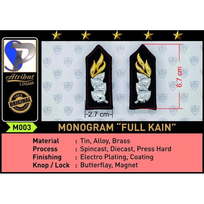 Monogram Polri Dengan Alas Dasar Kain Bordir