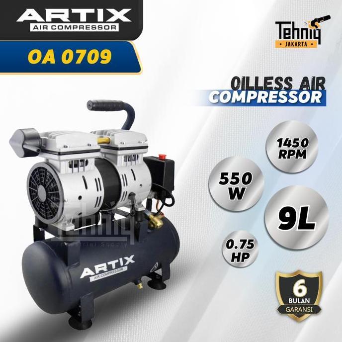 MESIN KOMPRESOR LISTRIK OILLESS ARTIX OA 0709 AIR COMPRESSOR TANPA OLI