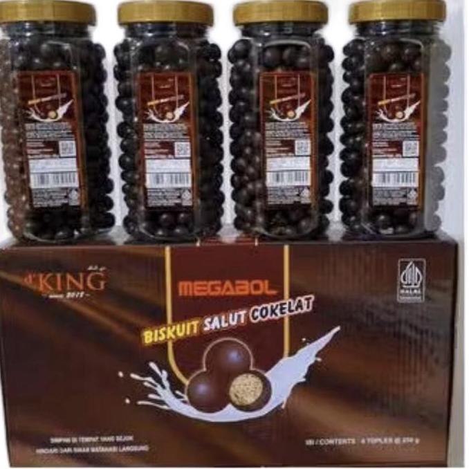 Bonibol Coklat / MEGABALL COKLAT D'KING 1 dus isi 4 toples Food Chocolate Snack
