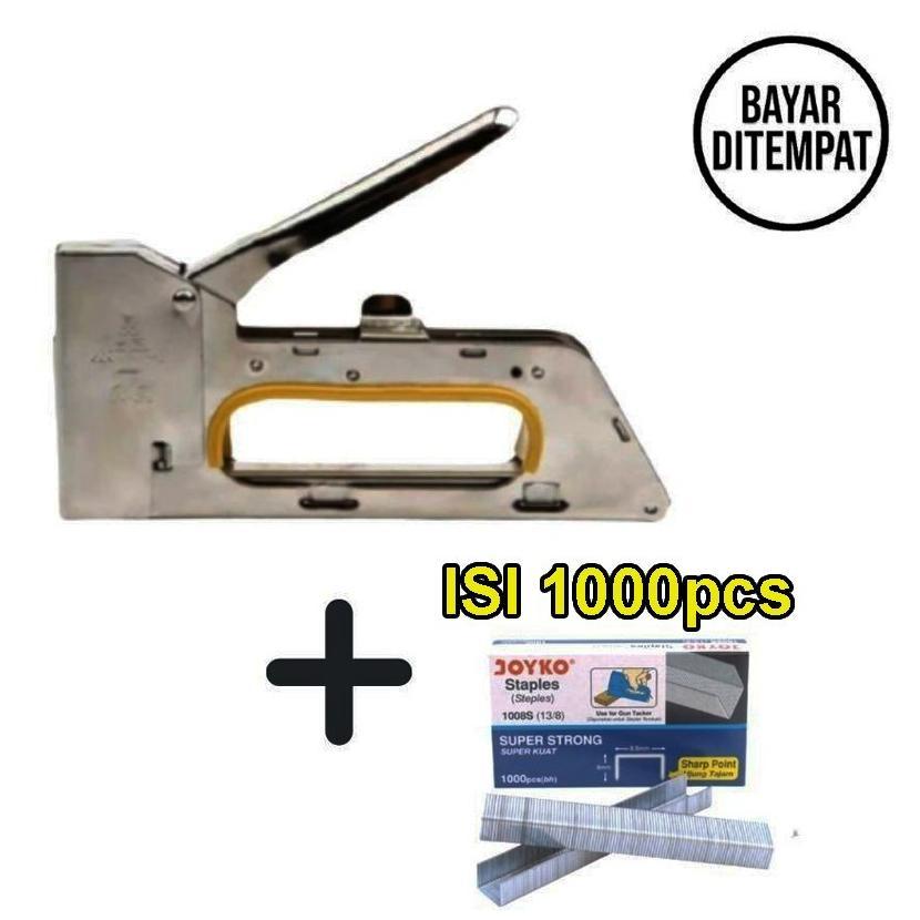 Paket Staples Tembak + Isi atau Refil 13/8 | Stepler Tembak | Stepler Gun | Gun Tacker