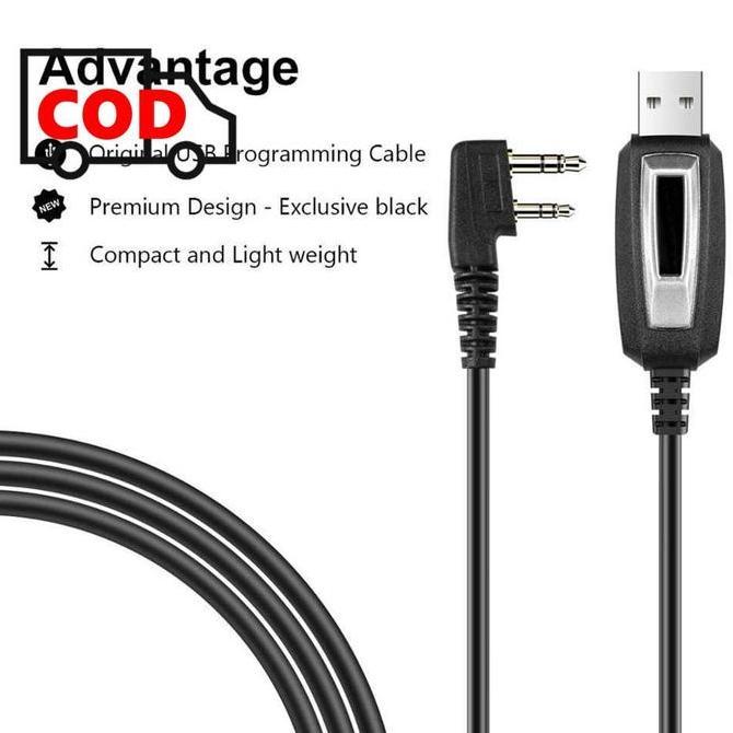 indrapabualan - kabel data program ht walkie talkie usb konektor dan cd driver untuk baofeng pofung
