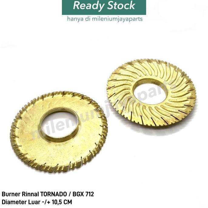 BURNER KUNINGAN KOMPOR GAS RINNAI BGX 712 / 602 TORNADO  / RING DUDUKAN TUNGKU KOMPOR KUALITAS EKONO